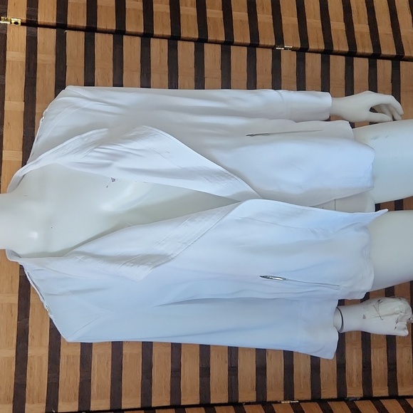 Peck & Peck lined white jacket draped collar - Picture 5 of 11